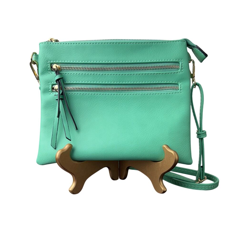 Isabelle Mint Green Crossbody Purse - 9.5W x 8H x 1.5D